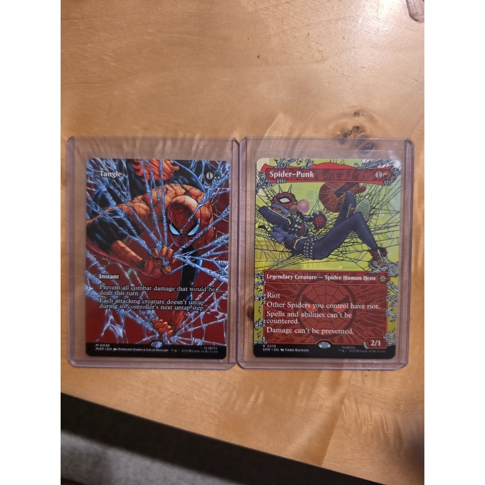 MTG Marvel Spider-Man Tangle #0038 & Spider-Punk #0210 Borderless 2 Card Lot
